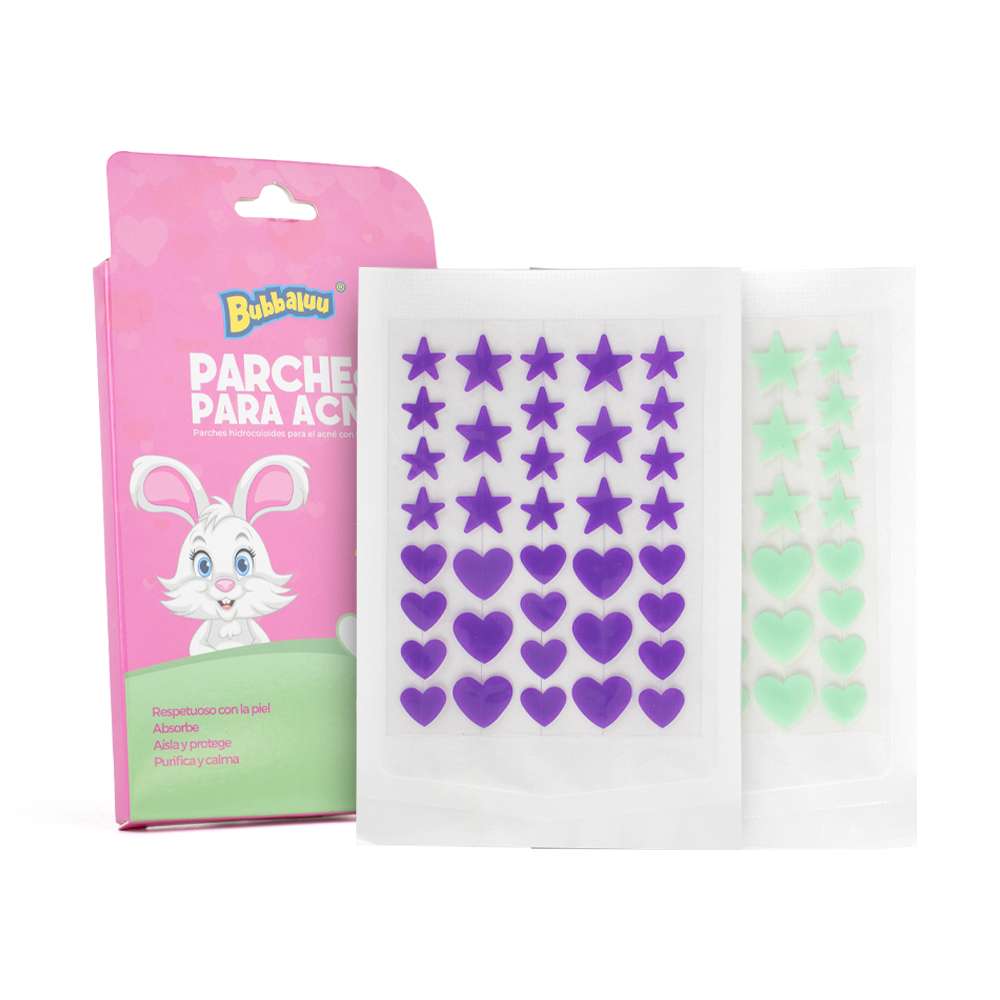 Parches para Acné Corazones y Estrellas Bubbaluu | Levora Perú