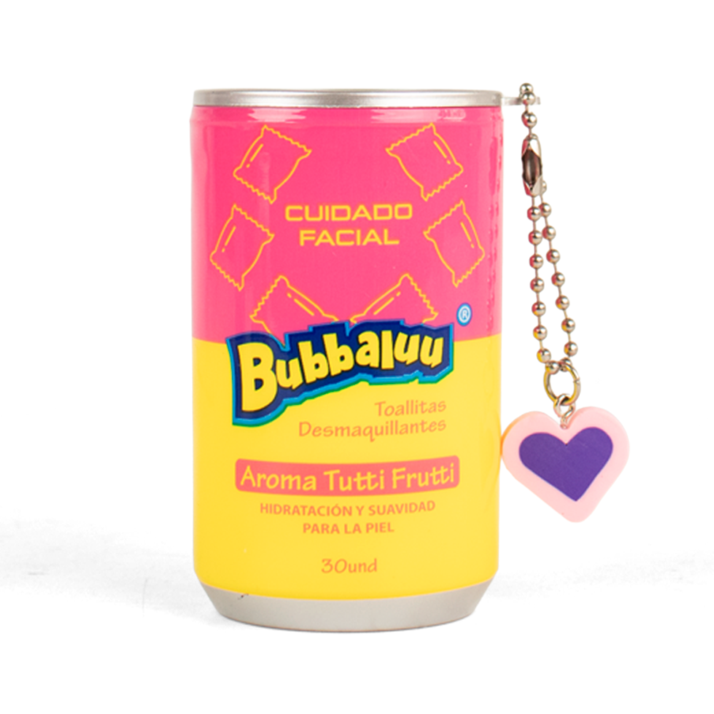 Toallas Desmaquillantes Bubbaluu Lata con Llavero – Tutti Frutti | Levora Perú