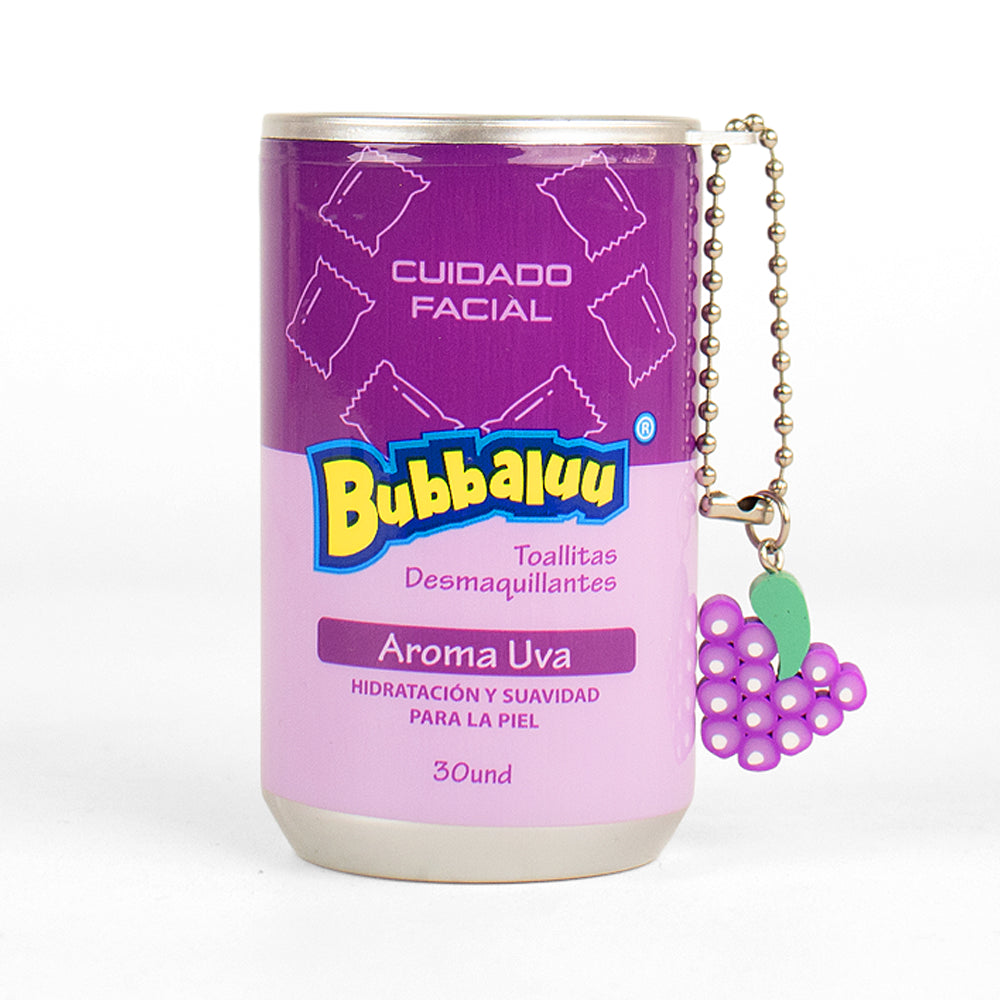 Toallas Desmaquillantes Bubbaluu Lata con Llavero – Uva | Levora Perú